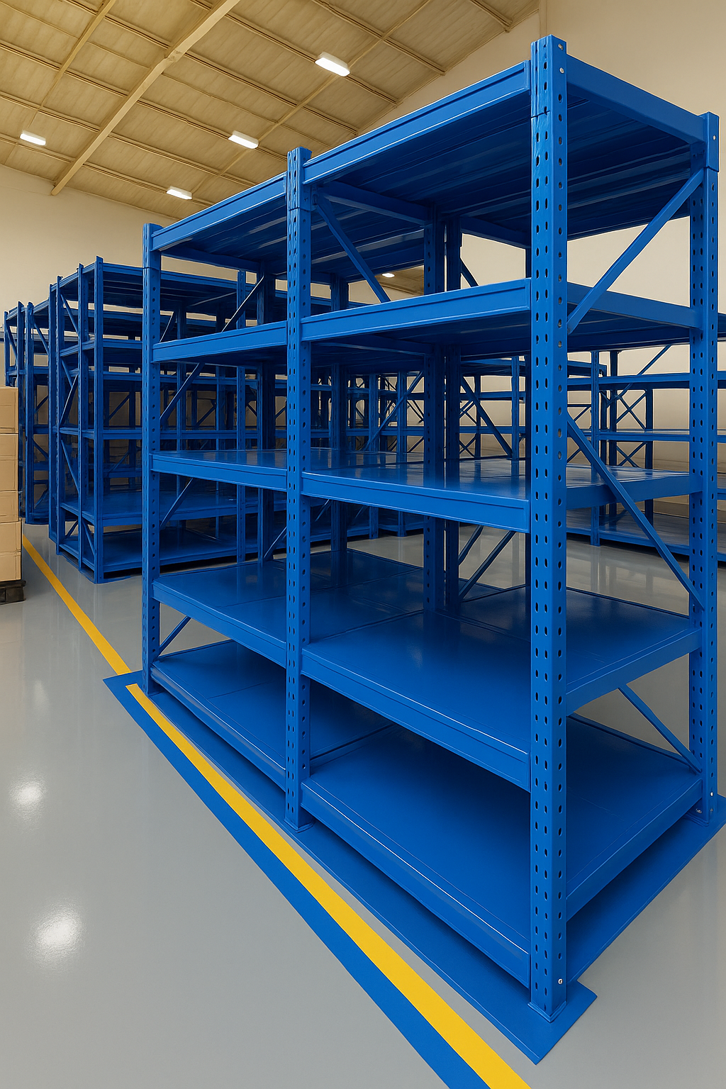 RAK BESI SUSUN GUDANG PABRIK MEDIUM DUTY ZA-500, UKURAN 150x100x200 CM, WARNA FULL BIRU (Projec PLN) | RAJA RAK INDONESIA | Rakgudangheavyduty.com